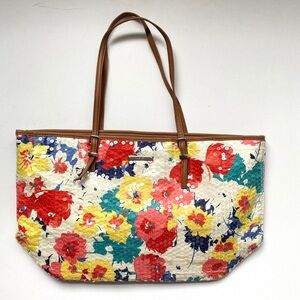 One Nine West "It Girl" Floral Blue Tote